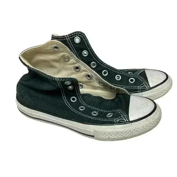 Converse All Star Chuck Taylor Hi Top Canvas Sneakers Black Kids Size 1 - Picture 3 of 7